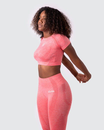 TOP CORTO DE MANGA CORTA SIN COSTURAS REFLEXIBLE