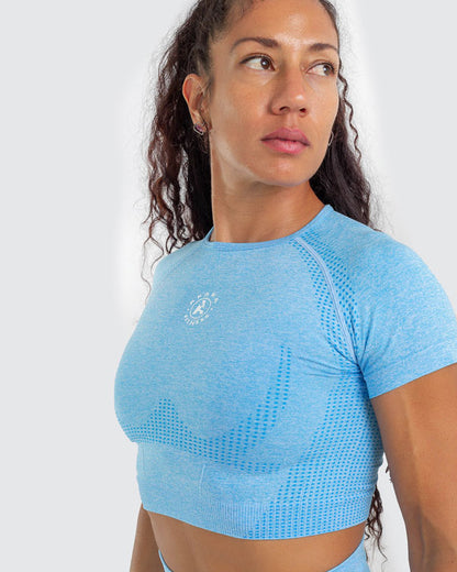 TOP CORTO DE MANGA CORTA SIN COSTURAS REFLEXIBLE