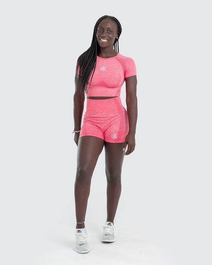 TOP CORTO DE MANGA CORTA SIN COSTURAS REFLEXIBLE